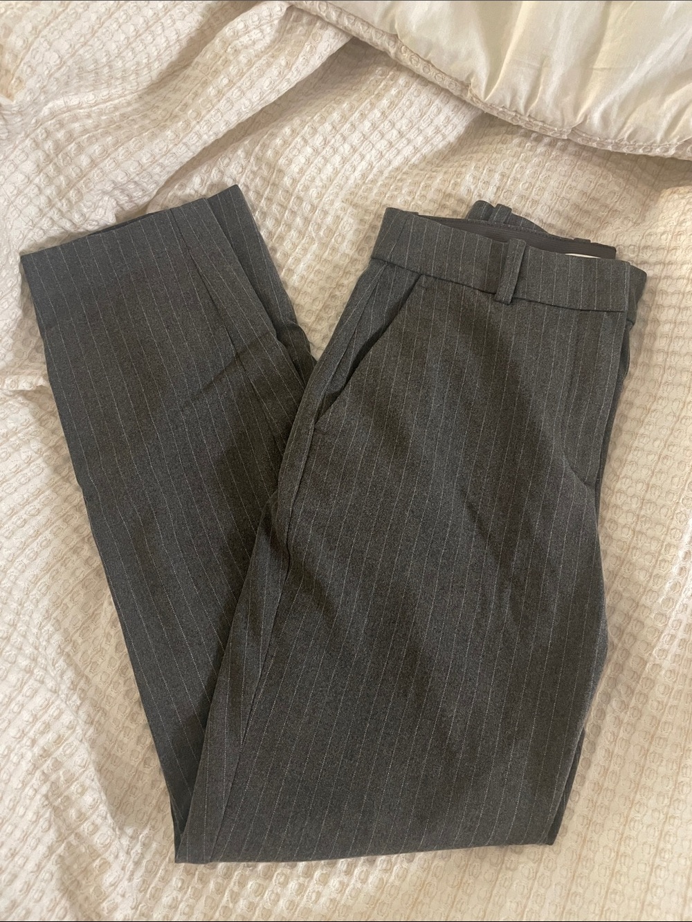 H&M Women's Dark Gray Pinstripe Dress Pants